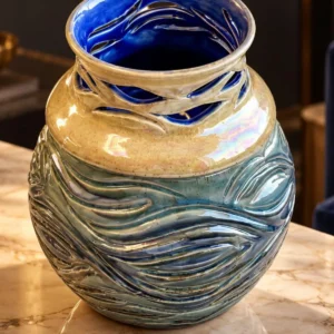 Handmade Stoneware Vase – Fluid Water